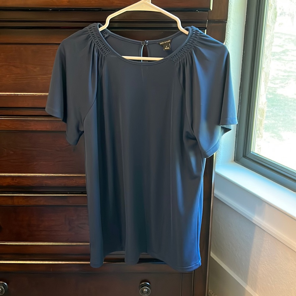 Ann Taylor Navy Blouse